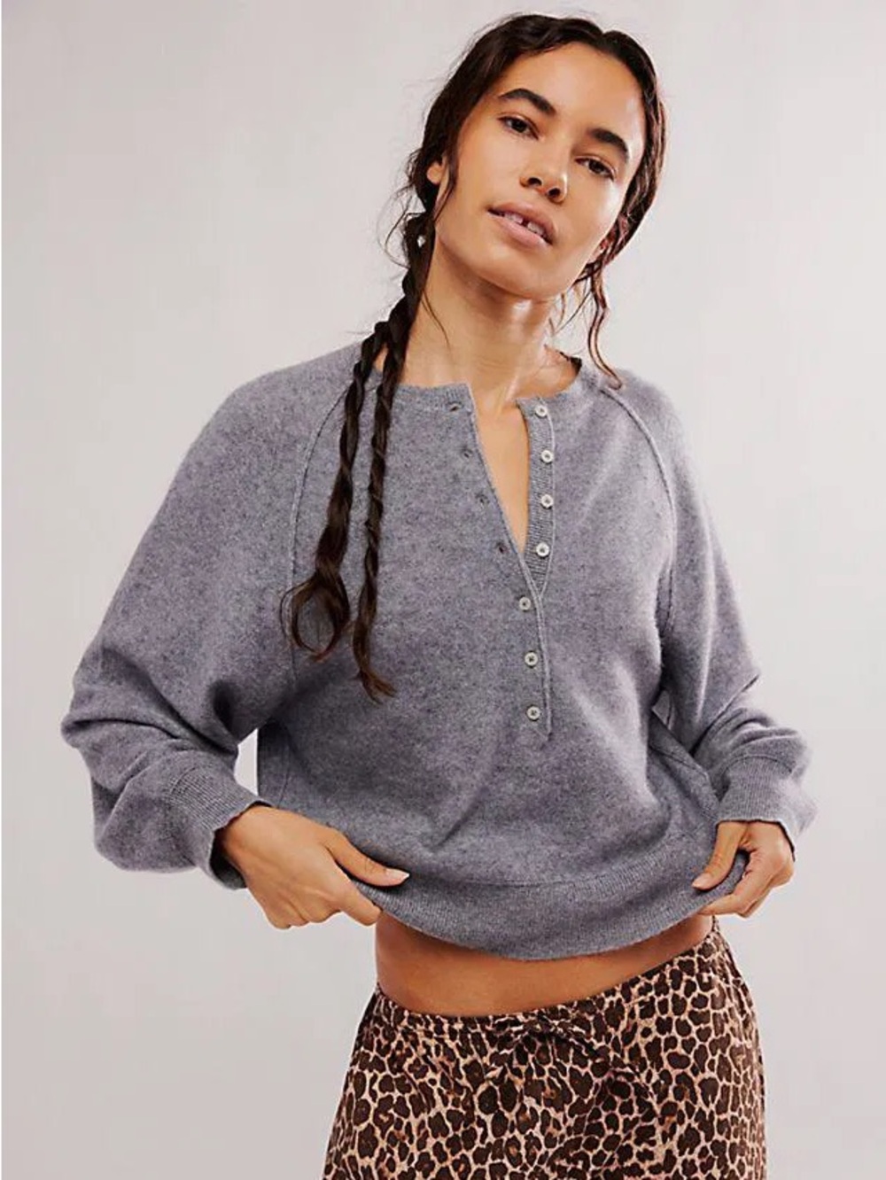 Free People Porta Cashmere Charcoal Gray